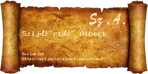 Szijártó Albert névjegykártya